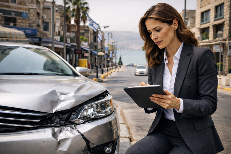 עורכת דין בשטח בתאונת דרכים בטבריה