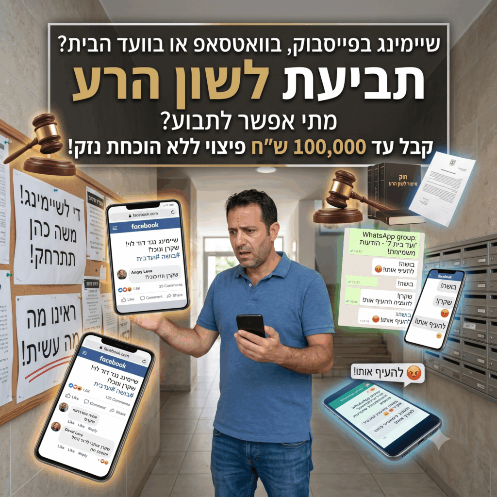 שיימינג בפייסבוק, בקבוצת הוואטסאפ או בוועד הבית: מתי אפשר לתבוע על לשון הרע? | משרד עורכי דין שרון גליק